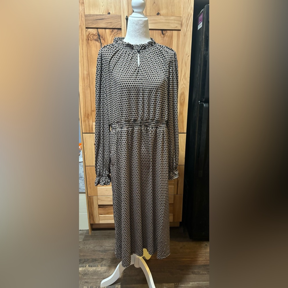 Women's XL Printed Smocked Waist Dress